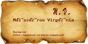 Mészáros Virgínia névjegykártya